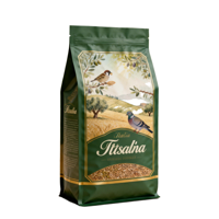 Sachet d'emballage personnalisé à fond plat avec fermeture éclair, scellé sur huit côtés, pour graines pour oiseaux et aliments pour animaux de compagnie