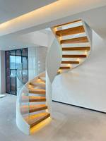 CBMmart Nouvel escalier hélicoïdal personnalisé avec main courante d'escalier en acier au carbone Escaliers incurvés à double limon en acier