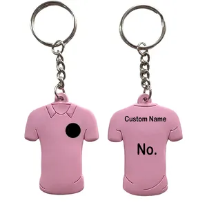 Promotional Gifts Custom Design Keychain Soft 2d Rubber Clothes T-shirt Shirt Soccer Team Football Jersey Pvc Key Chain