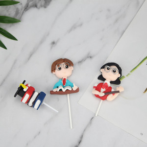 Polymer Clay Teacher Figurines Male And Female Book Ornaments Cake Toppers Graduation Decorations Handmade Soft Rubber - Product Image 2