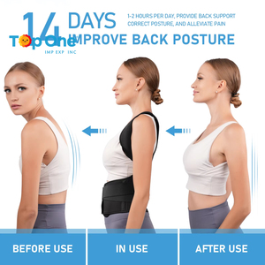 Top One Factory Supply Cómodo Poliéster Cinturón de soporte para la espalda para adultos Marca personalizada Corrector de postura del hombro Función de protección - Product Image 3