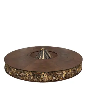 Outdoor Decoration Corten Steel Rusty Treatment Metal Fire Bowl Pit Portable Outdoor Fire Pit