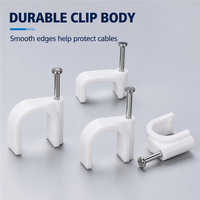 Vente en gros, fabricant, stock disponible, pinces à câble en plastique en forme de C avec clou en acier, 4mm, 7mm, 10mm