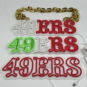 कस्टम बेसबॉल फुटबॉल एक्सेसरीज स्पोर्ट्स एब्स प्लास्टिक चेन 32 टीमों के बड़े लोगो sf 49ers का नेतृत्व किया - Product Image 4