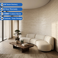 Panneau flexible en travertin moderne Wabi Sabi, placage de pierre souple pliable pour fond mural incurvé