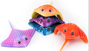Jouets de décompression créatifs pour enfants, imprimés en 3D, en PLA coloré, motifs Poisson diable et Raies manta, matériaux compatibles OEM - Product Image 4