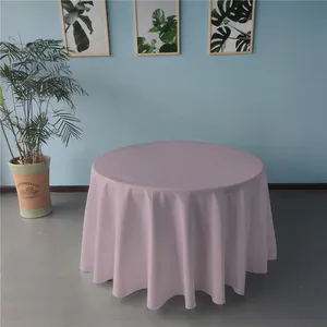 Polyester Table Cloth Wholesale Polyester Custom White 120 Inch Round Outdoors Party Banquet Wedding Tablecloth Table Cloths For Events