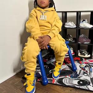 Set di Abbigliamento per Ragazzi con Logo Personalizzato, Felpa con Ricamo 3D, Pantaloni Cargo, Tuta Slim Fit, Completo Streetwear - Product Image 1