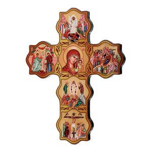 Estatua de Madera Artesanal, Cruz de Jesús Tallada, Decoración Religiosa <span class=keywords><strong>Cristiana</strong></span> para <span class=keywords><strong>Altar</strong></span>, <span class=keywords><strong>Iglesia</strong></span> Ortodoxa Oriental, Negra, 25 cm - Product Image 1