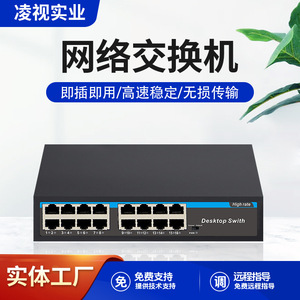 Desktop Switch 16 <b>Port</b> Gigabit Ethernet Metal Case Non PoE VLAN Support High Speed Network <b>Hub</b> for Office Home Use - Product Image 5