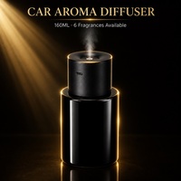 Diffuseur d'arômes pour voiture YUEHANGTC 160 ml, alimentation USB-C, brume ultrasonique, éclairage LED, options de parfum écologiques, automatique