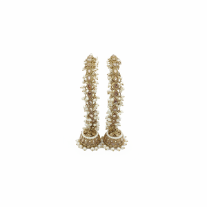 Elegant <b>Gold</b> Plated Crystal Stone and Pearls Bracelets <b>Set</b> Elegant Pearl <b>Bangles</b> - Product Image 2