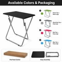 Table pliante en MDF de couleur personnalisée, directement de l'usine, pour patio et extérieur, avec cadre en fer épaissi