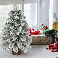 Arbre de Noël 60cm Miniature haute qualité floqué arbres de noël Table artificielle Mini arbre de noël décoration de la maison