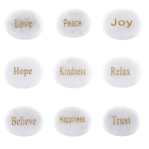 Juego de cristales de Reiki hechos a mano para curar piedras de Palma de Chakra talladas símbolos grabados Feng Shui semipreciosa relajación amor esperanza - Product Image 3