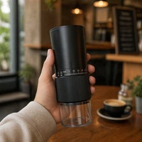 Penggiling Kopi Elektrik Keramik USB Portabel Berkinerja Tinggi Kapasitas 25g Logo Kustom Kualitas Tinggi Warna Hitam Putih