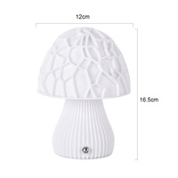 Lampe de table champignon de luxe à commande tactile, lumière chaude, éco-responsable, alimentée par courant continu, avec design rechargeable Type-C pour bureaux