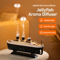 Nouveau diffuseur d'aromathérapie à ultrasons de type brouillard de navire simulé, diffuseur de vapeur créatif de type volcan carré pour bureau