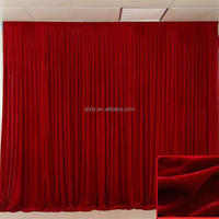 Décoration de salle de réception de mariage, rideaux personnalisés, draperies plissées ondulées avec des paillettes, toile de fond en velours rouge