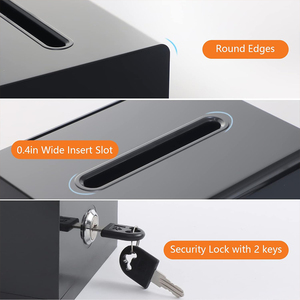 Caja de Donaciones Acrílica Personalizada con Cerradura y Ranura para Letrero |   Contenedor Multiusos para Votaciones, <span class=keywords><strong>Sorteos</strong></span> y Recolección de Propinas, Almacenamiento Seguro - Product Image 4