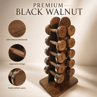 Ensemble d'haltères réglables en bois massif, légers et durables, avec support de rangement, pour la maison, de luxe, pour le fitness, avec logo personnalisé, vente en gros