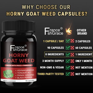 Extraits de plante de Haute Qualité de Horny Goat Weed avec Racine de Maca Noire pour le Soutien Énergétique Masculin – Capsules de Horny Goat Weed - Product Image 5