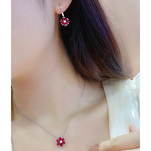 <span class=keywords><strong>Orecchini</strong></span> in <span class=keywords><strong>Argento</strong></span> Sterling 925 con Fiore MuUZO e Smeraldo Colombiano Verde Sintetico per Donne e Ragazze - Product Image 4