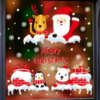 SHIGUAN-pegatinas decorativas impermeables para puerta de Navidad, pvc, extraíbles