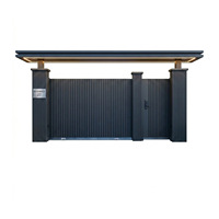 Portail battant automatique moderne et minimaliste pour maison, villa, cours – Porte d'entrée intelligente électrique antivol en alliage d'aluminium