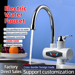 <span class=keywords><strong>Robinet</strong></span> d'eau chaude électrique contemporain 3000W pour cuisine, commande intégrée, montage sur comptoir, acier inoxydable, monocommande, instantané - Product Image 1