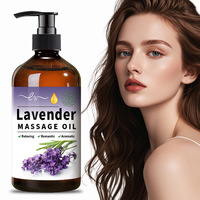 Huile Essentielle de Lavande 500ml en Gros, Huile de Massage Biodégradable Écologique à la Glycérine pour Hommes, Huile Corporelle Hydratante pour la Peau