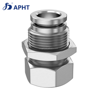 304 acier inoxydable raccord rapide PC 1/8 "1/4" 3/8 "1/2" BSP filetage externe trachée tuyau connecteur pièces pneumatiques