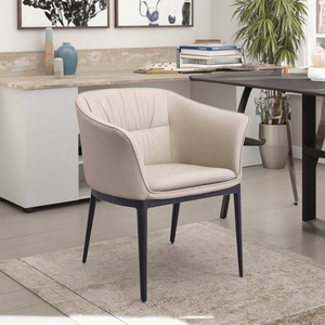 Konut ticari alanlar için Dojii benzersiz İngilizce yemek sandalyesi koltuk dayanıklı sentetik deri ergonomik yemek masası sandalyesi - Product Image 2