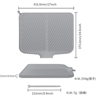 Tapis de séchage antidérapant en silicone épais, résistant à la chaleur, pour évier et robinet