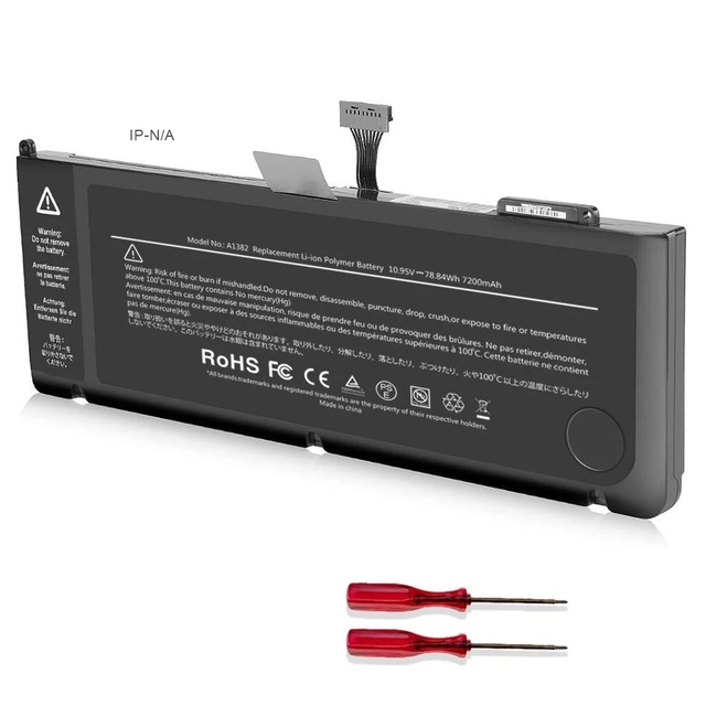 7200mAh 10.95V/78.84WhA A1382 Battery for MacBook Pro 15 Inch A1286 Early 2011 Late 2011 Mid 2012 New Replacement Laptop Battery