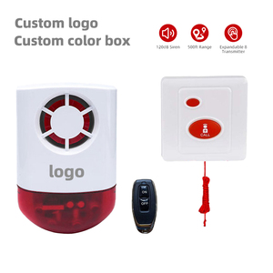 Sistema de Alarma de Emergencia Inalámbrico Daytech, Sirena Portátil para Ancianos con Control Remoto y Interruptor de Cordón, Alarma Continua de 3 Minutos - Product Image 1