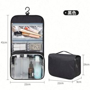 Nouvelle trousse de toilette de voyage 2025 pour la fête des pères, avec fermeture éclair, en PVC imperméable et tissu Oxford, à suspendre, avec crochet - Product Image 2