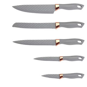 ホット販売かわいい動物6個包丁ナイフセットステンレス鋼焦げ付き防止ダイヤモンドパターン漫画エレフォンスタンド付き - Product Image 5