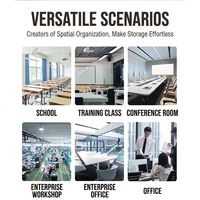 Meuble de classement en acier épaissi, design minimaliste moderne, avec porte vitrée et serrure, profil bas, type divisé, pour le rangement de documents de bureau