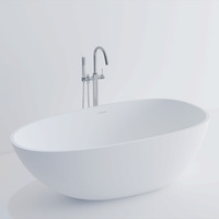 Baignoire autoportante ovale en surface solide de qualité supérieure pour spa moderne