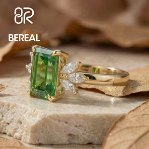 IGI Certified CVD Lab Grown Diamond Engagement <b>Ring</b> Custom 925 <b>Silver</b> Vvs Lab Created Diamond <b>Emerald</b> <b>Ring</b> Women Fine Jewelry - Product Image 2