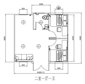 OEM Fertighaus Thailand Modular House 20ft Stahl Erweiterbares Deck Container haus mit Solarenergie