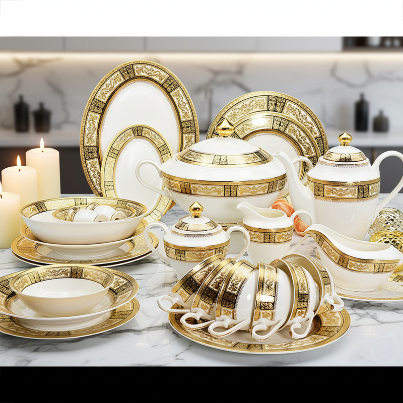 98pcs Factory Wholesale Royal Porcelain Dinner