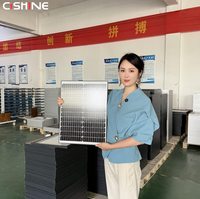 Cishine Petit panneau solaire monocristallin noir personnalisé 12V 24V 36V 50W 100W 150W 200W 250W 300W à prix abordable