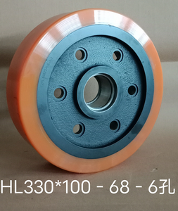 Rueda de Tracción de Poliuretano Sólido PU para Montacargas Eléctrico/Transpaleta, Larga Vida Útil, 343X140-90mm, 7 Orificios - Product Image 3