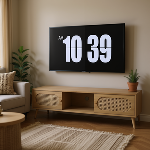 Mueble para TV Moderno Estilo Farmhouse de 80'' con Patas de Madera Sólida, Consola Multimedia, Centro de Entretenimiento para Sala de Estar - Product Image 2