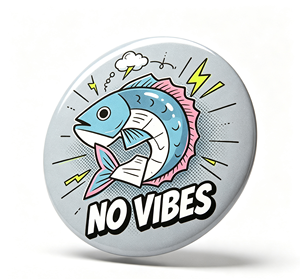 Pin de Solapa Redondo Personalizado con Diseño de Pez de Dibujos Animados, Insignia Metálica Impresa para Regalo o Decoración de Ropa - Product Image 3