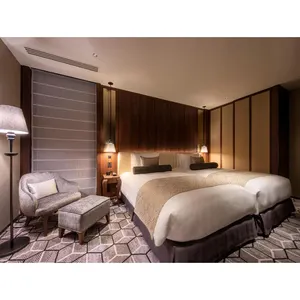 3-4 yıldızlı Modern lüks tasarım Marriott otel yatak odası mobilyası yatak odası takımı melamin otel yatak odası mobilyası