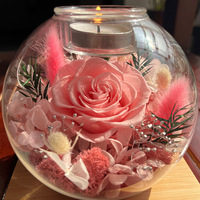 Desain Baru Mawar Abadi Alami Grosir Bunga Awet dalam Kubah Kaca Lilin Beraroma Hadiah Hari Valentine Hari Ibu Pernikahan