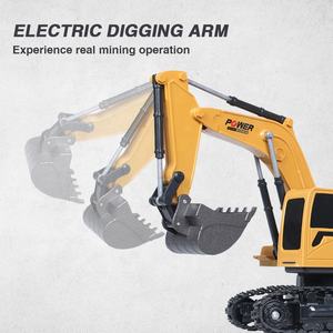 Samtoy1/24モデル2.4G5チャンネル合金建設工学玩具RCカートラックリモートコントロールショベルライト付き - Product Image 3